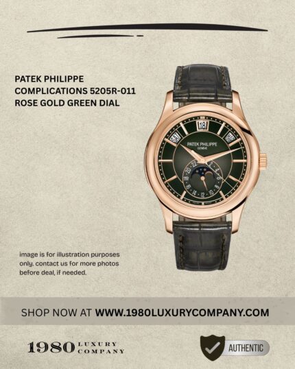 Patek Philippe Complications 5205R-011 in rose gold with green dial