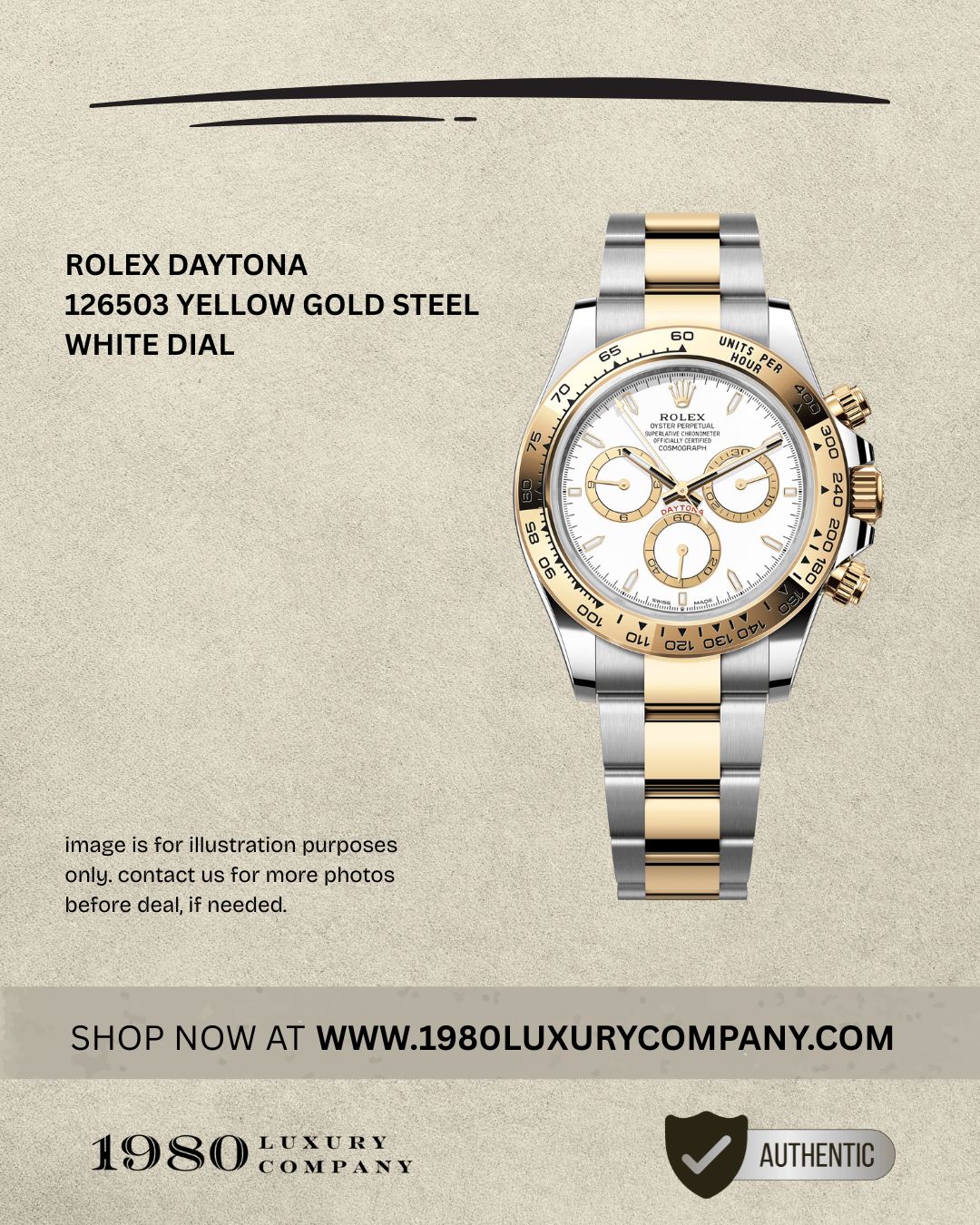 Rolex Daytona 126503 in yellow gold and stainless steel with white dial